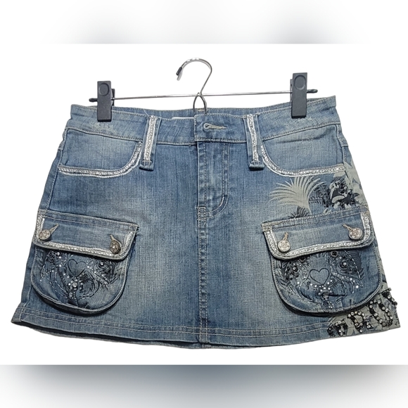 ❤️ ROSA & ROSE MINI SKIRT  LIGHT BLUE SIZE: M - Picture 4 of 12